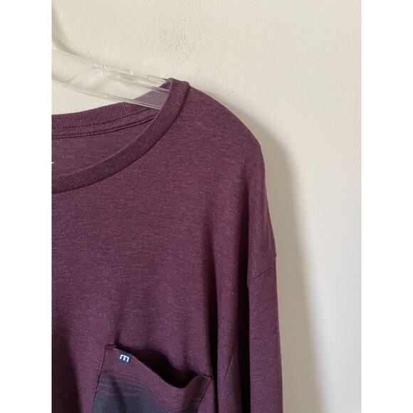 Travis Mathew Prima Soft Cotton Long Sleeve Shirt Maroon Purple Gray XXL NEW - Picture 3 of 7